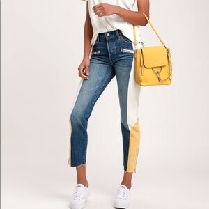 Levi 501 colorblock button up jeans W24 L28